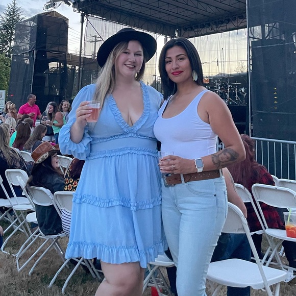 Light Blue Ruffled Dress - Picture 5 of 7